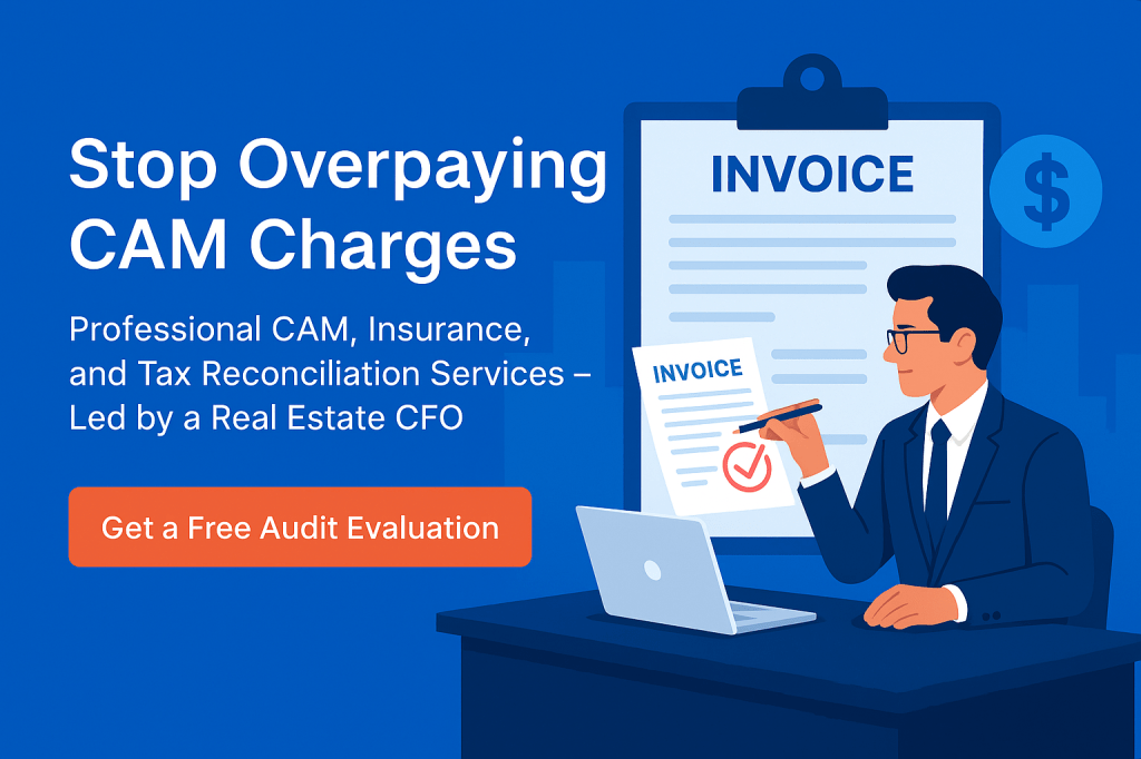 CAM audit professional reviewing invoice to identify overcharges